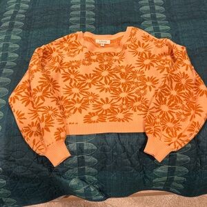 L*Space Orange Floral Sweater